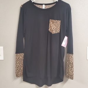 Women's black and leopard tunic
